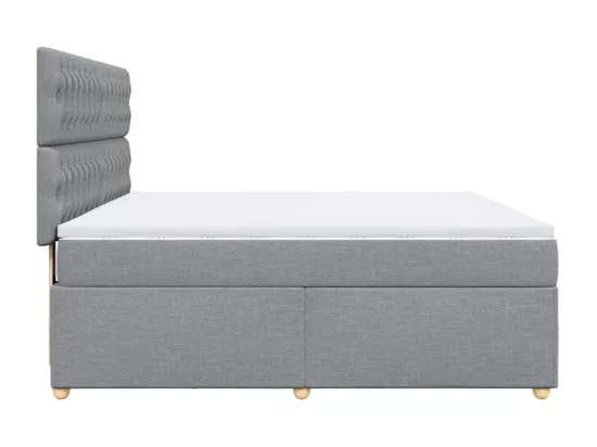 Sommier à lattes de lit avec matelas Gris clair 180x200cm Tissu