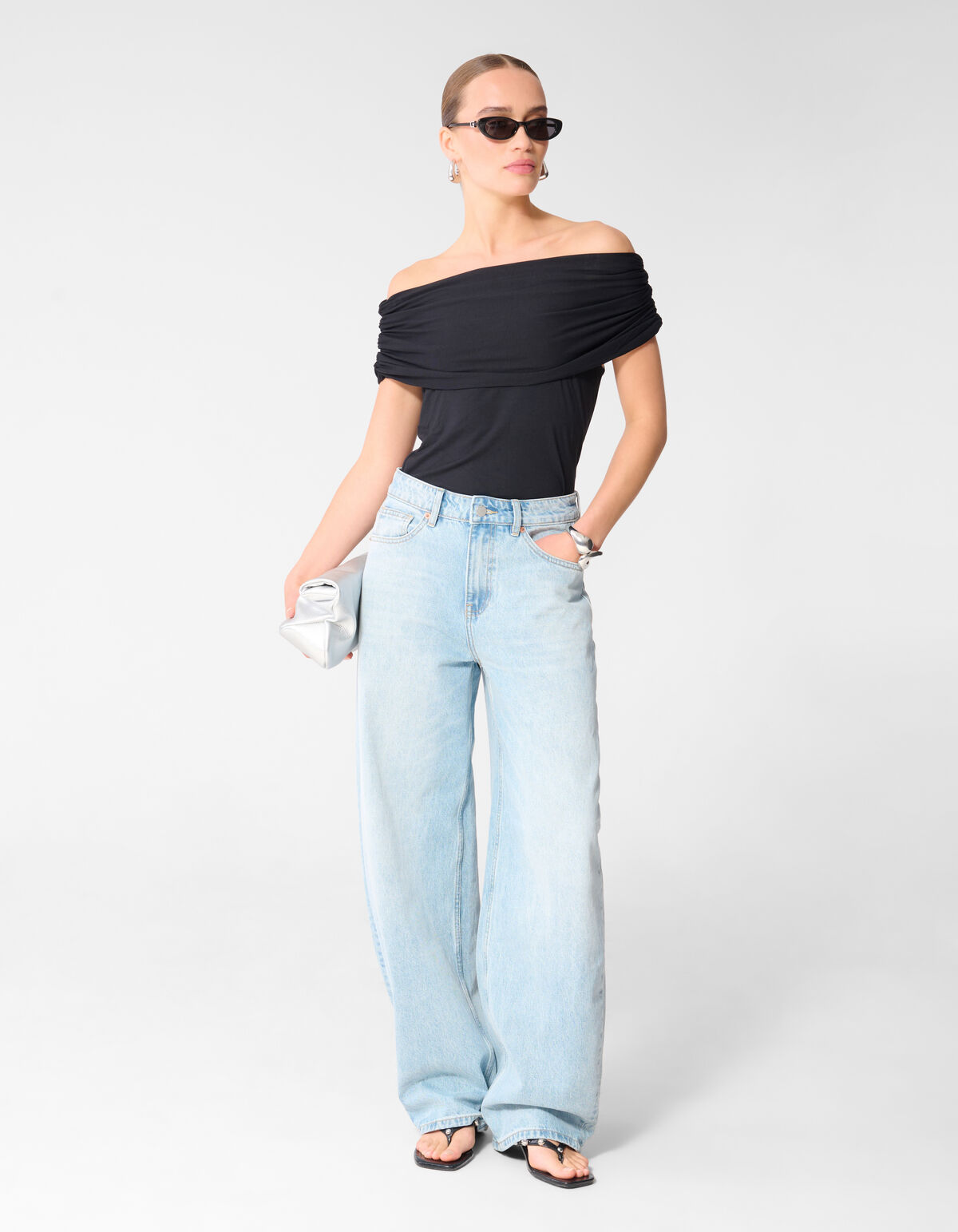 Off Shoulder Top Zwart