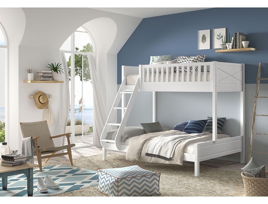 VIPACK - Lit évolutif Lit superposé 90-140x200 sommier inclus scott - blanc