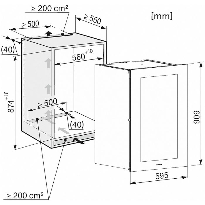 Miele Einbau-Weintemperierschrank KWT 6422 IG