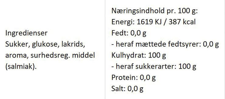 Almuegaarden Brystsukker bolcher med smag af ren sød lakrids No color