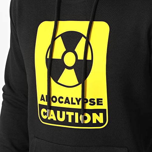 Sweat Capuche Apocalypse Caution Nuclear Noir Jaune