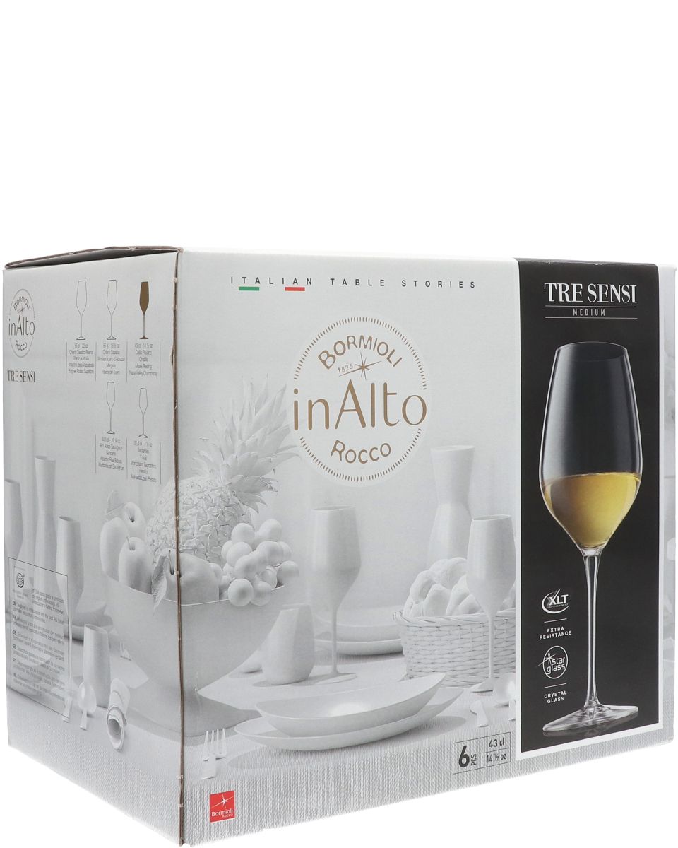 Bormioli In Alto Tre Sensi Witte Wijn Glas Doos Van 6 258 cl