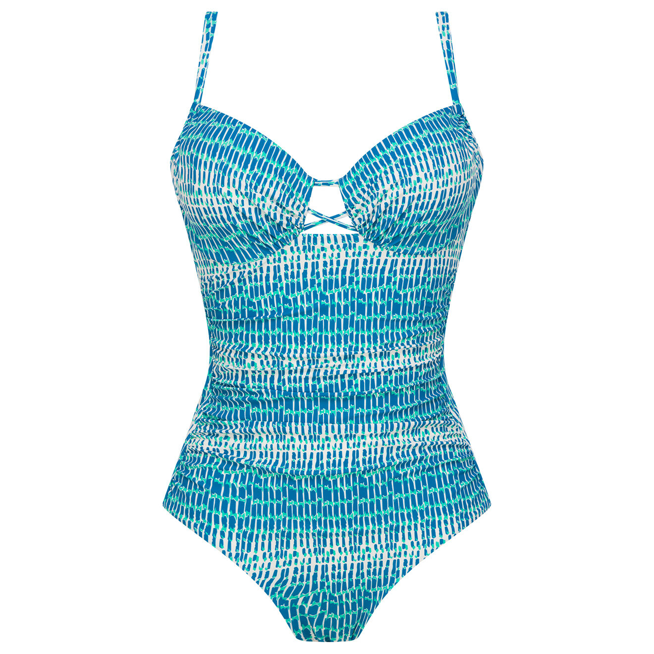 Chantelle Maillot de bain 1 Pièce enveloppant Shades imprimé bleu