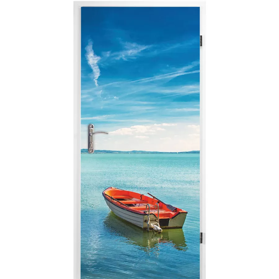 Nikima Türbild TB-18  selbstklebendes Türbild - Boot 0,9 x 2 m  - Türtapete Türposter bunt