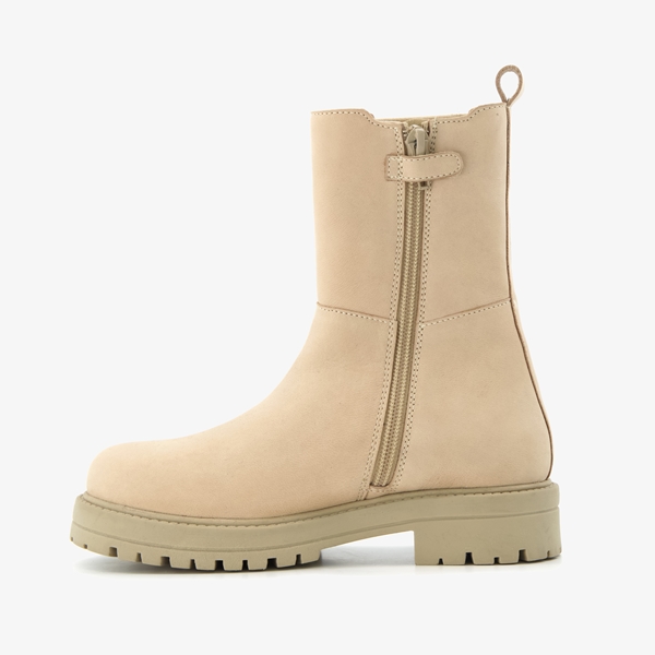 Groot leren meisjes Chelsea boots beige