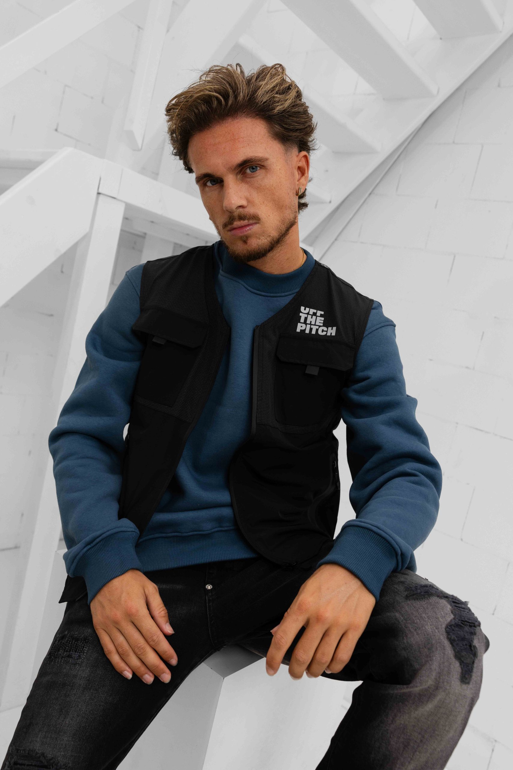 Off The Pitch X Robey Tammy Woven Bi-Stretch Utility Bodywarmer Heren Zwart