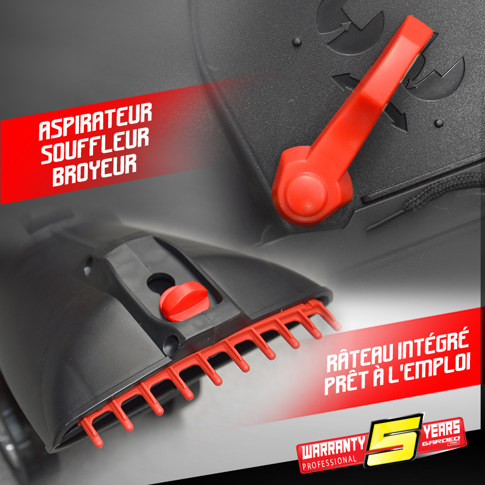 Aspirateur souffleur broyeur 3000w 15500t/min