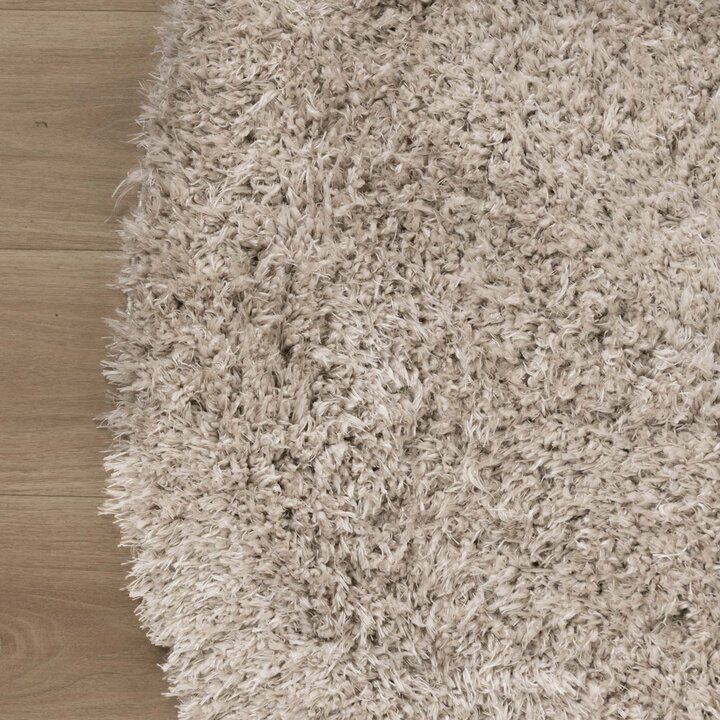 Rond Shaggy vloerkleed - Blaze Beige/Grijs | Luxe!