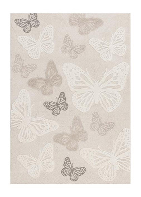 KMCarpets Gulvteppe Sommerfugl 80x150, Creme