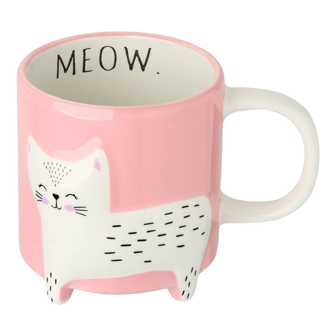 Topolino Tasse mit Katzen-Motiv rosa
