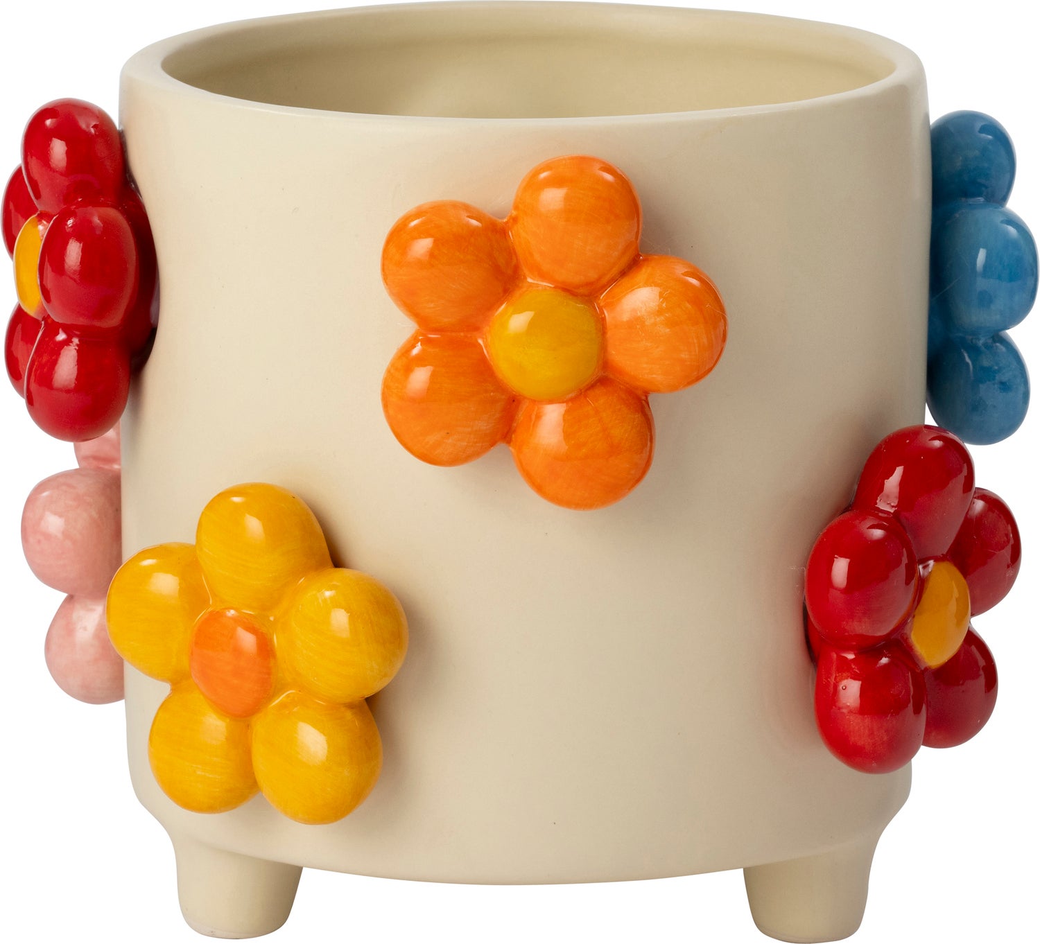 Intratuin bloempot op poten Teddie beige D 13,5 H 11 cm