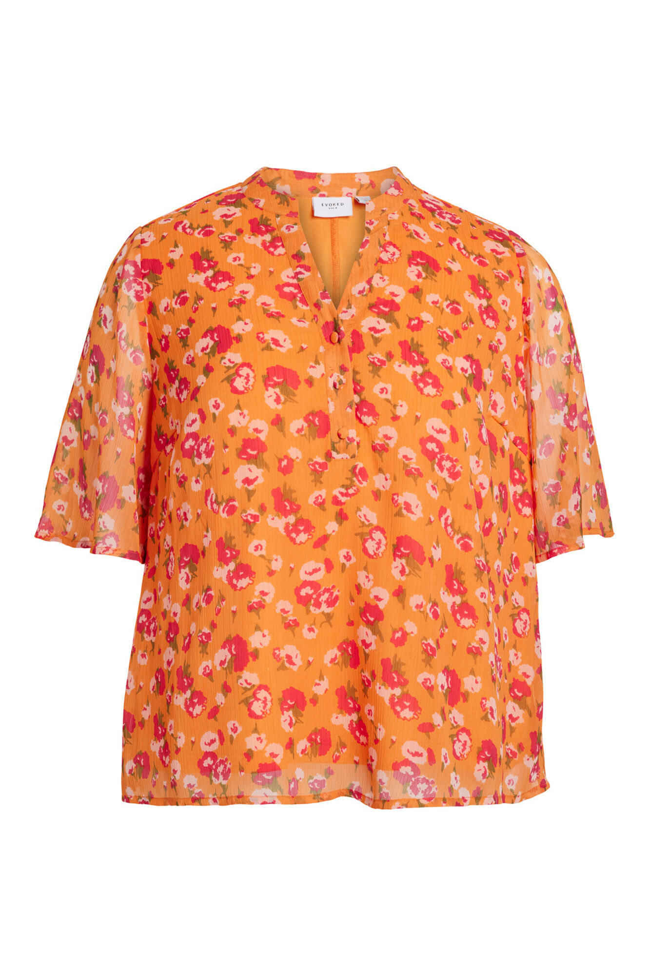 Blusa de chiffon de manga curta Evoked by Vila - Rosa