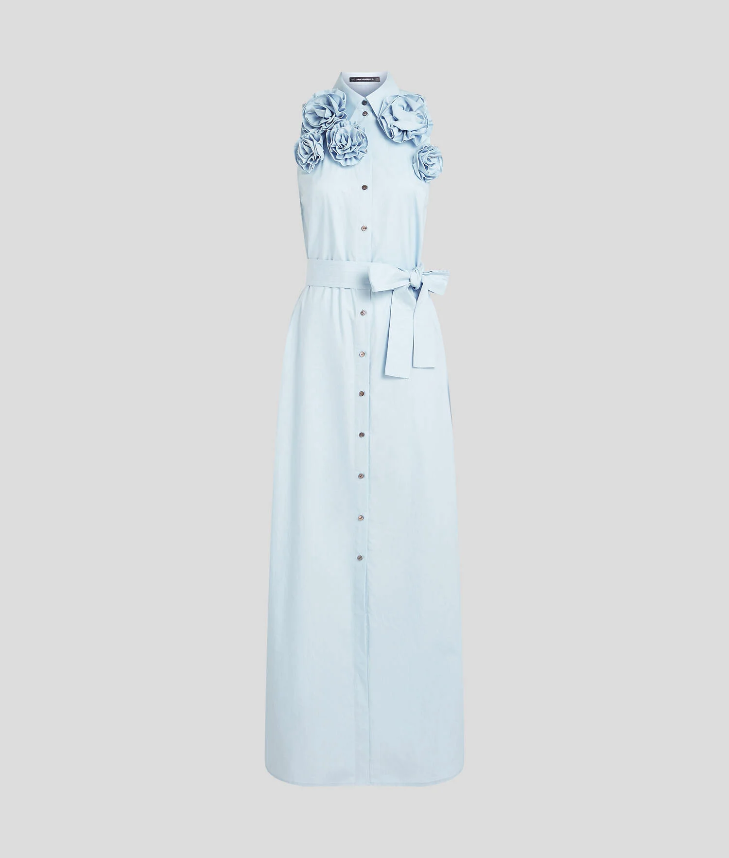 ROBE-CHEMISIER À FLEURS - Bleu Kentucky