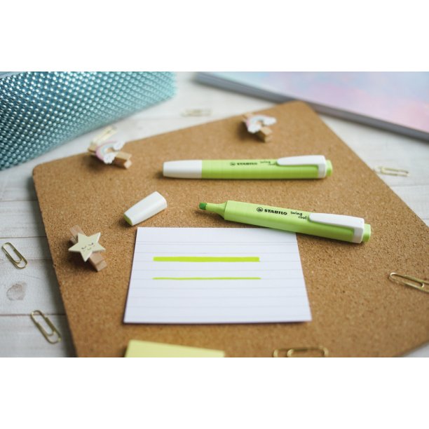 Surligneur stabilo swing cool pastel edition format stylo   pointe biseautee trace 1/4mm  clip coloris zeste de citron
