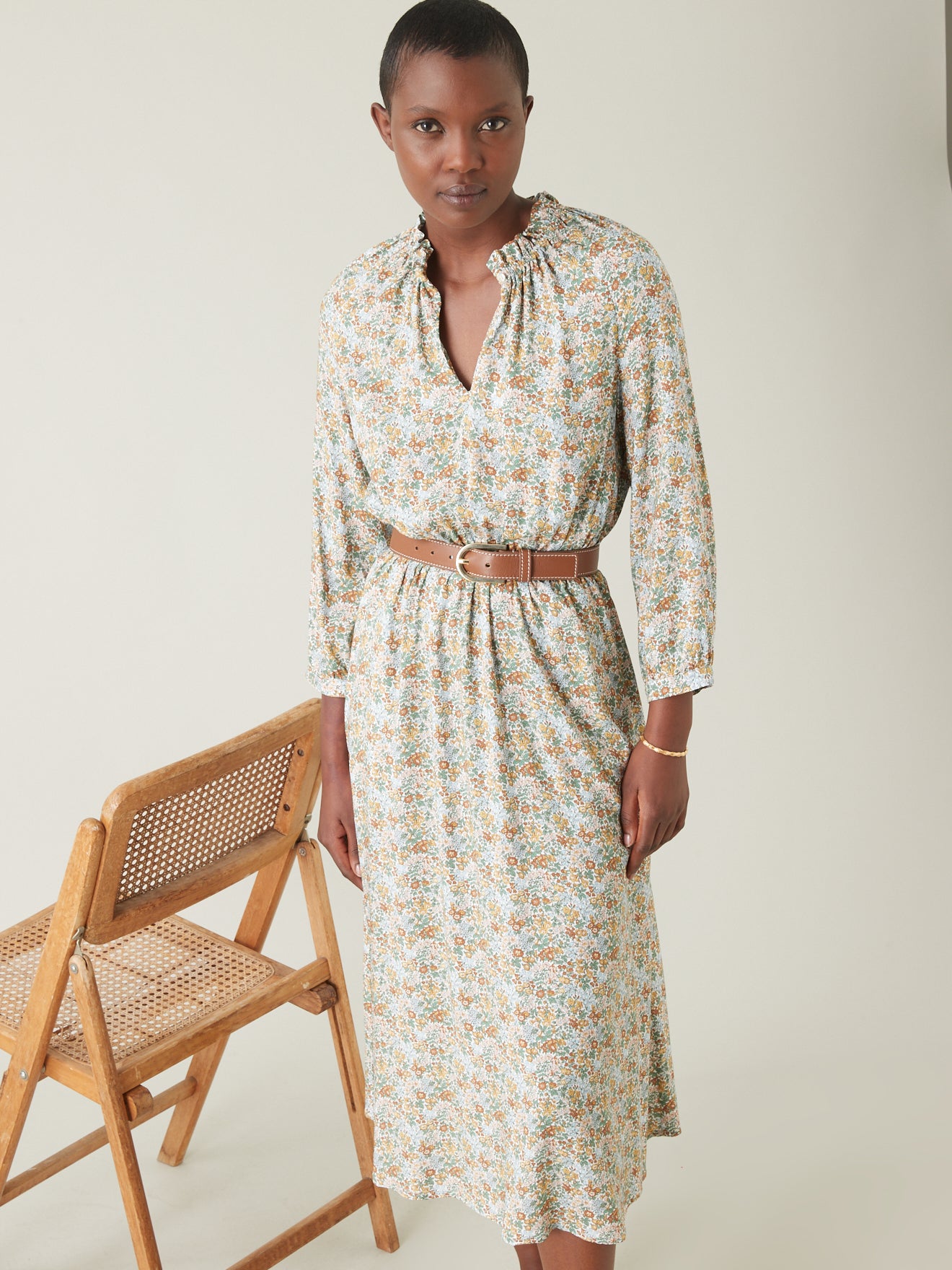 Robe col froufrou femme tissu Liberty - Limited Collection