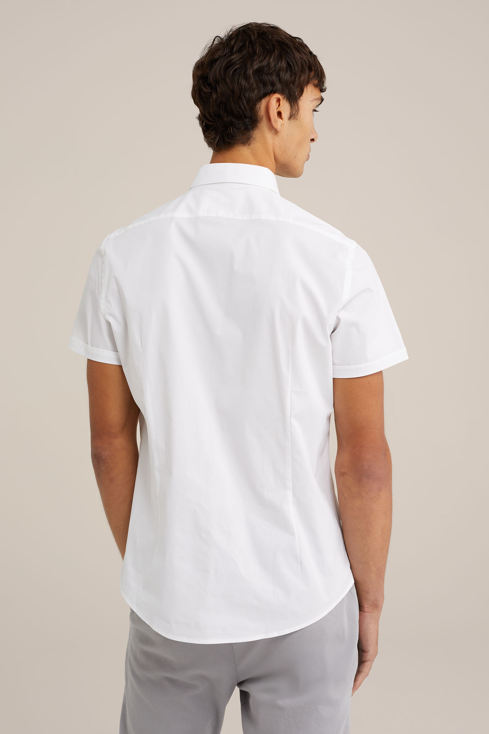 poplin overhemd met stretch WE Fashion Wit