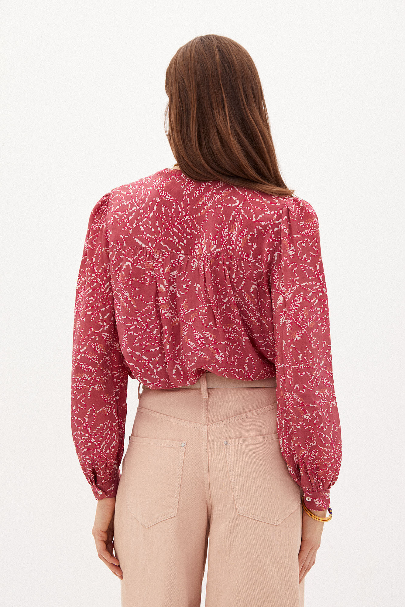 Blusa Brigitte Estampada e Fluida - Rosa