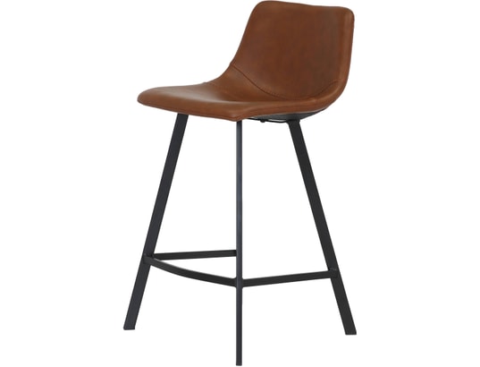 CONCEPT1 - Tabouret de bar Lot de 2 T. Mana cognac PU (plan)