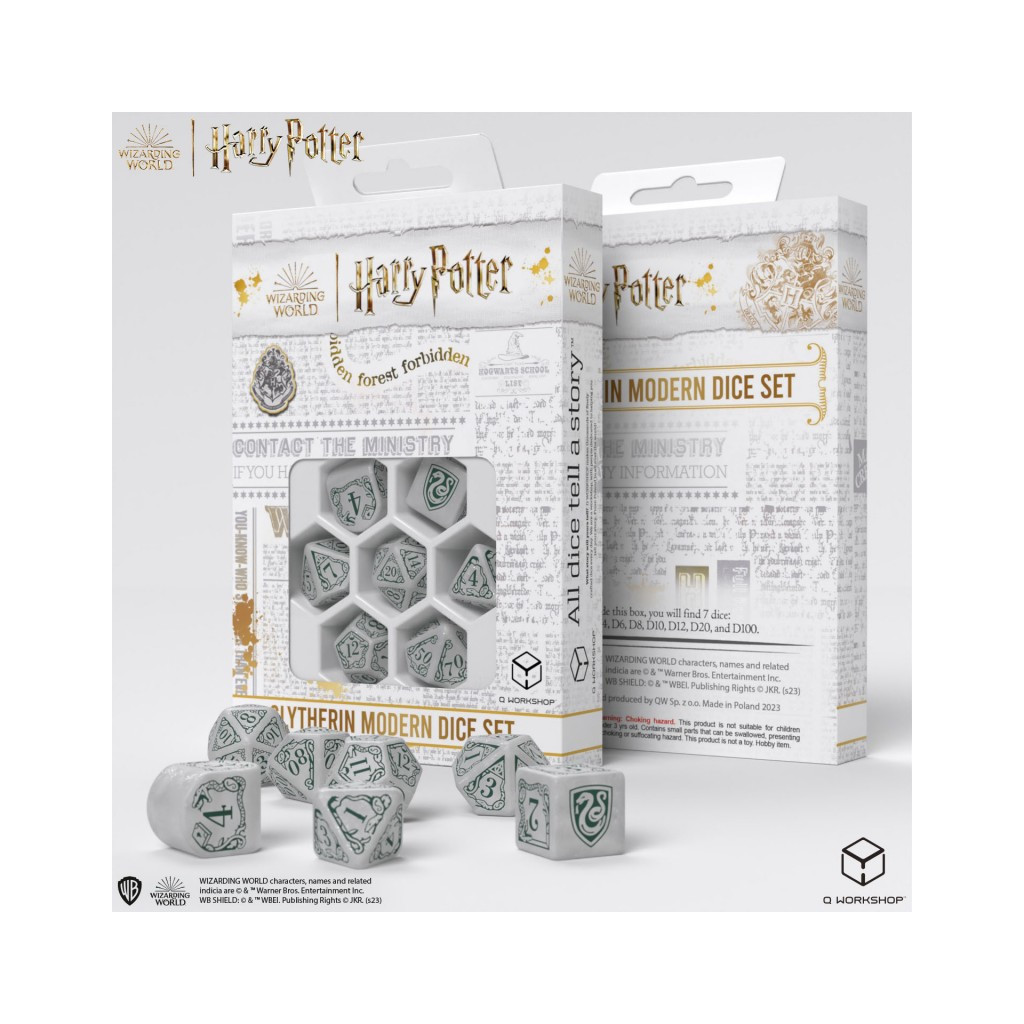 Set de dés Harry Potter - Serpentard Blanc