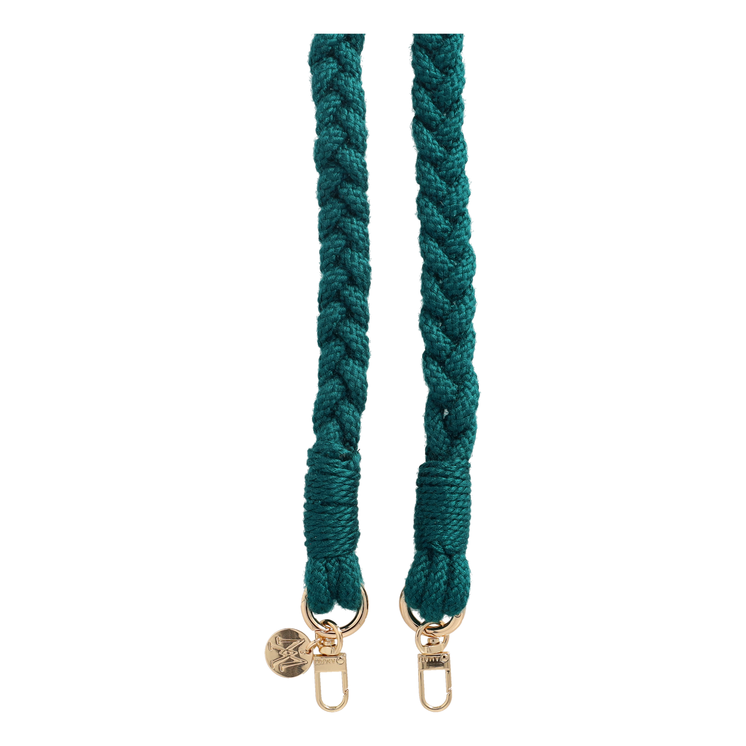 Handgemachte Handykordel Geflochtenes Umhängeband für Handyhüllen Gold - Dark Green
