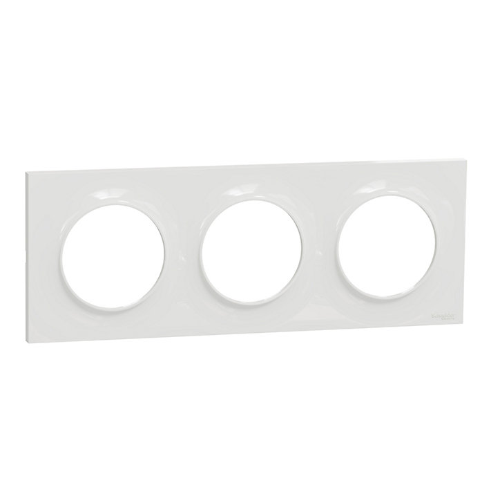 Plaque de finition triple Schneider Electric Odace Styl blanc