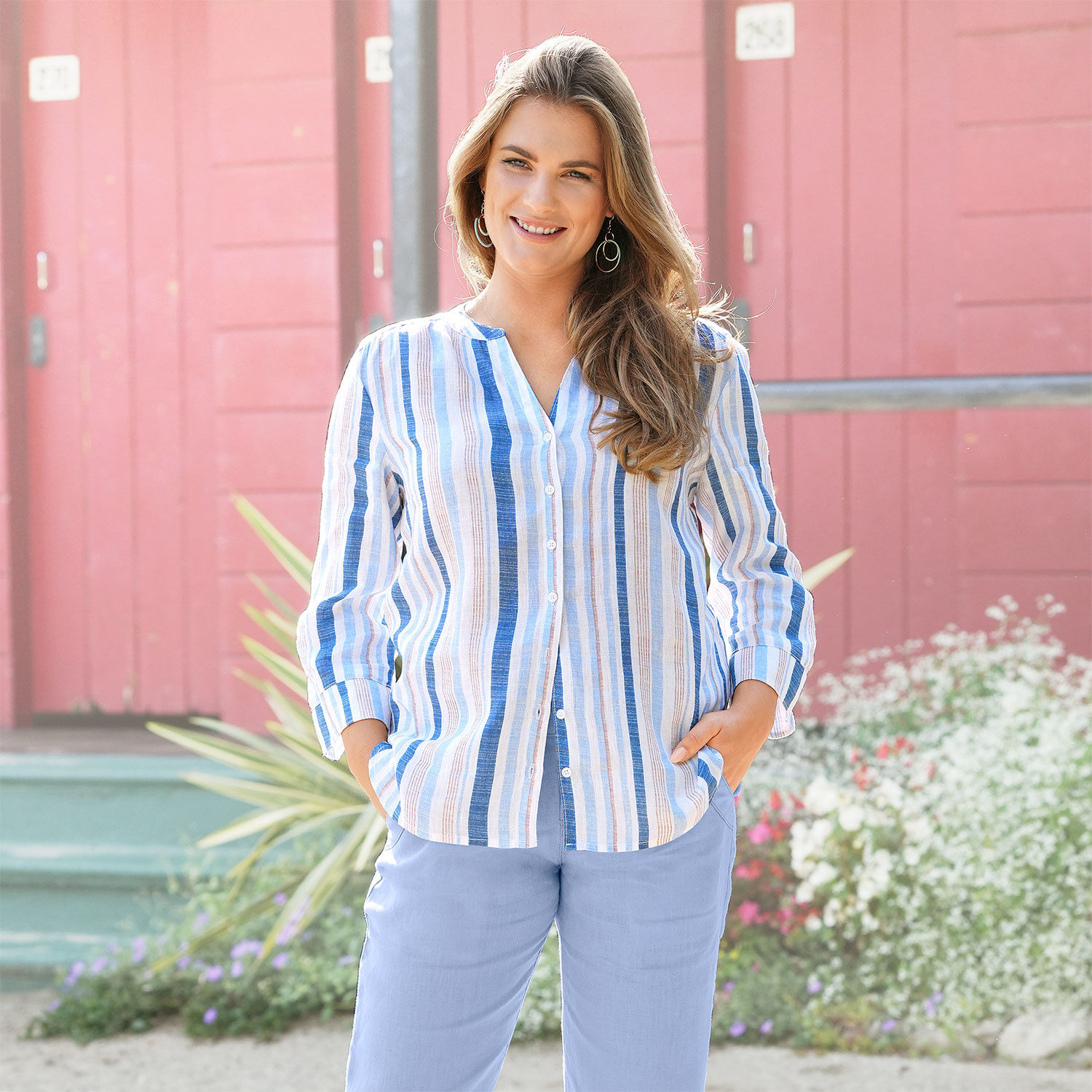 Sommerliche Leinen-Bluse