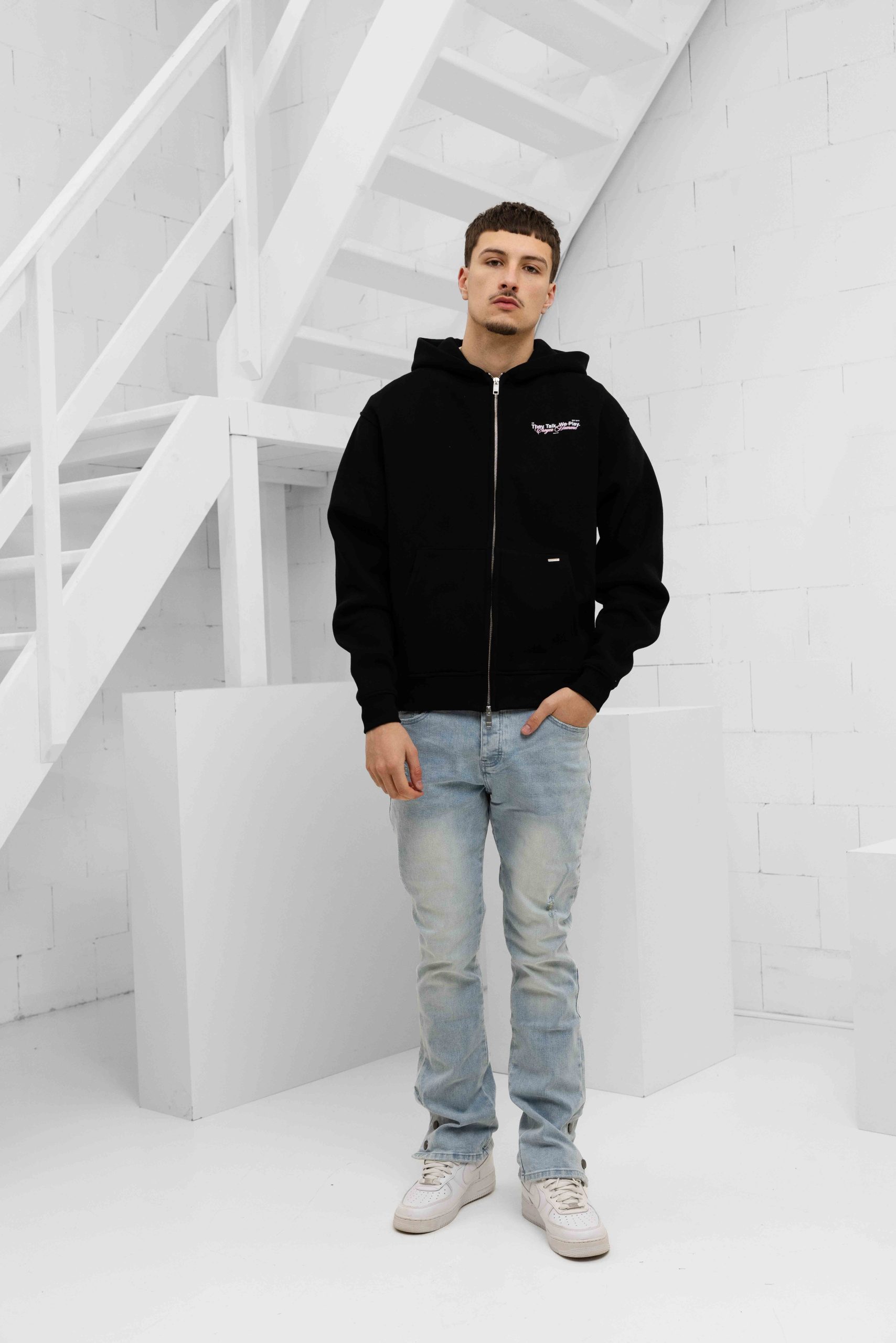 Croyez Talk And Play Zip Hoodie Heren Zwart