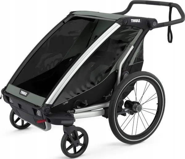 Thule Chariot Lite 2-i-1 multifunktionel cykelanhænger til to børn | Agave