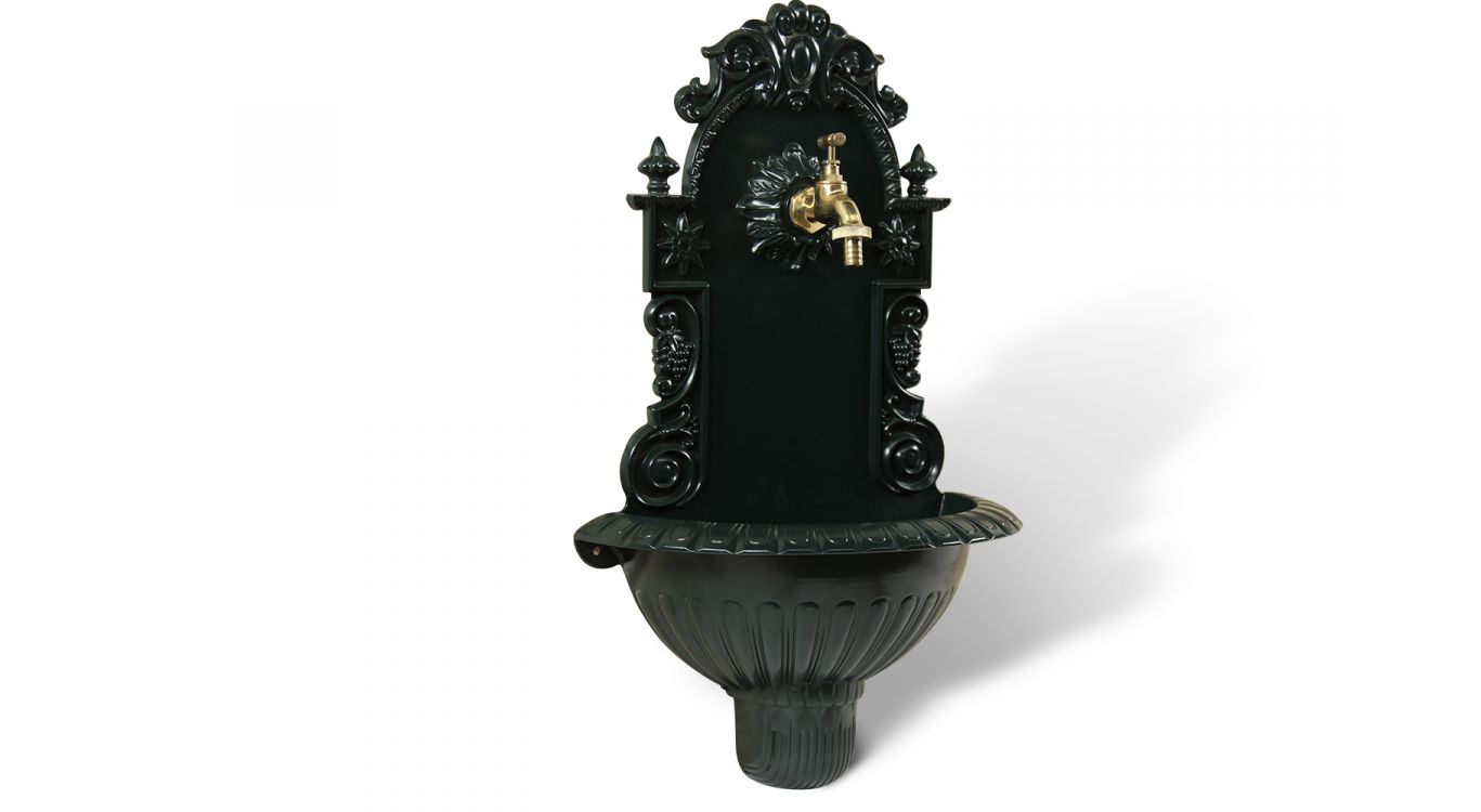 Fontaine de jardin aluminium vert 37x18.5x61.5cm