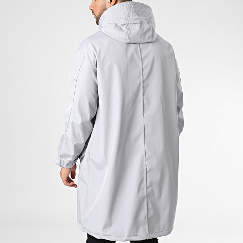 Veste Longue Zippée Capuche JOT-1 Gris Clair