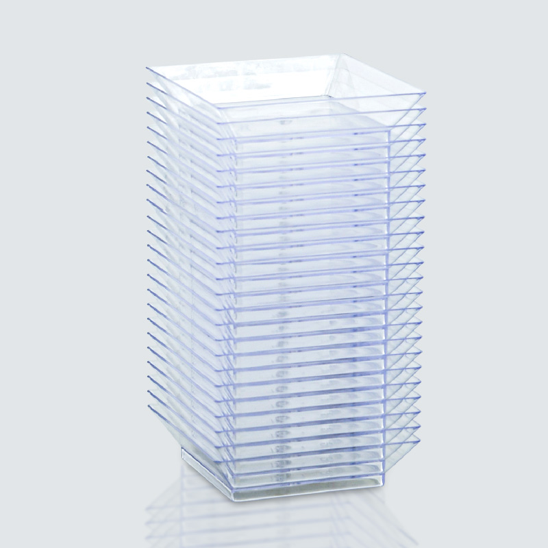 Lot de 24 verrines basses carrées