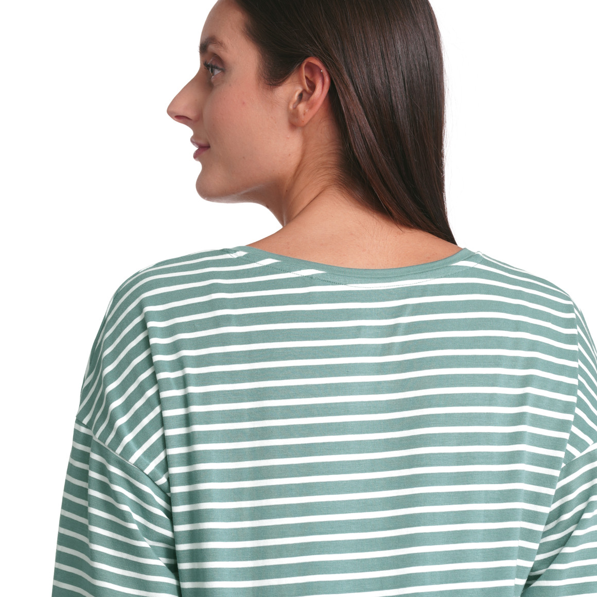 Gina Benotti Damen Schlafshirt mit Streifen salbei