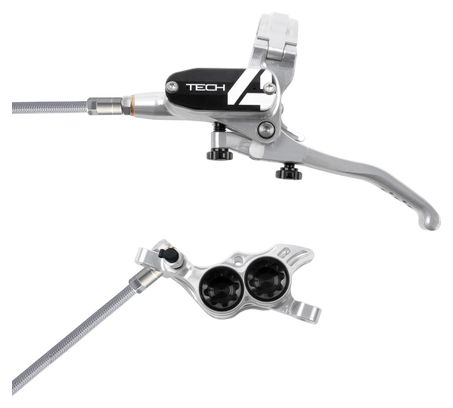 Frein Arrière Hope Tech 4 E4 Argent / Noir Durite Tressé Aviation