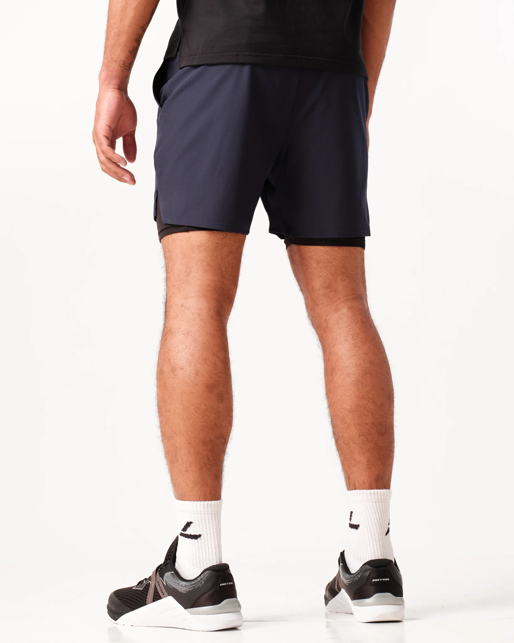 LEVITY Hybrid 2-1 Pocket Shorts M Blue Navy