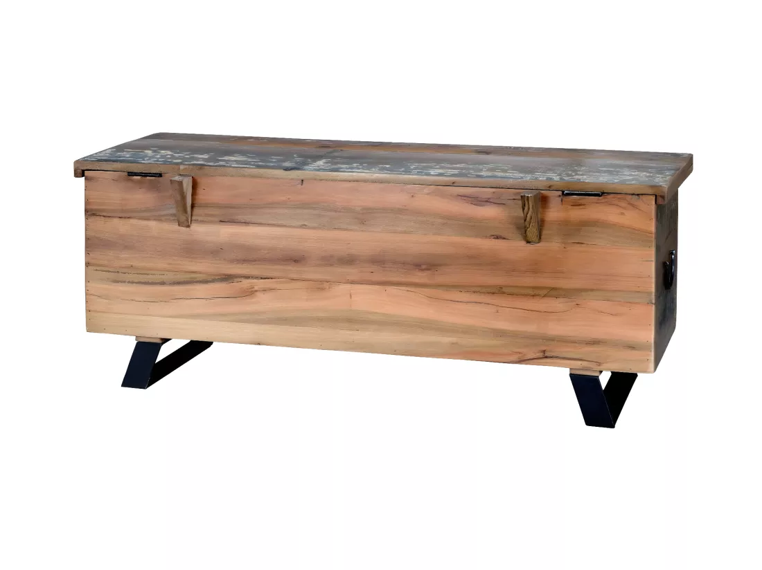 Coffre exclusive en bois recyclé multicolore MULTICOLOR.Giner y Colomer.47x40x116