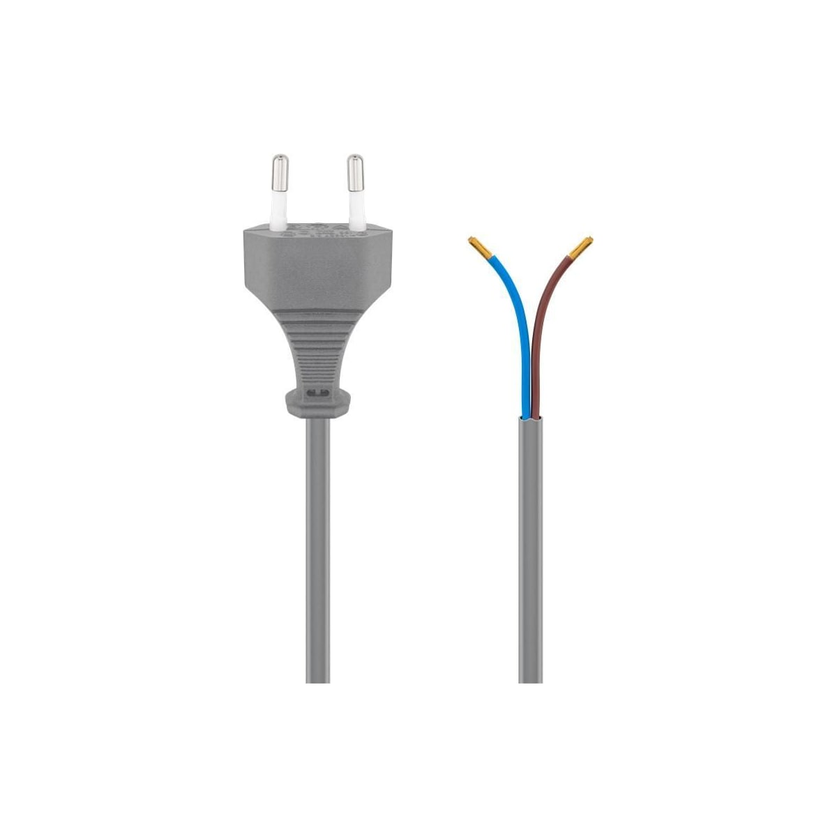 Goobay Kabel med eurokontakt for montering, 1,5 m, grå