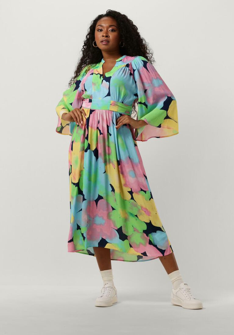 POM AMSTERDAM multi pom amsterdam midi jurk cherry blossom dress