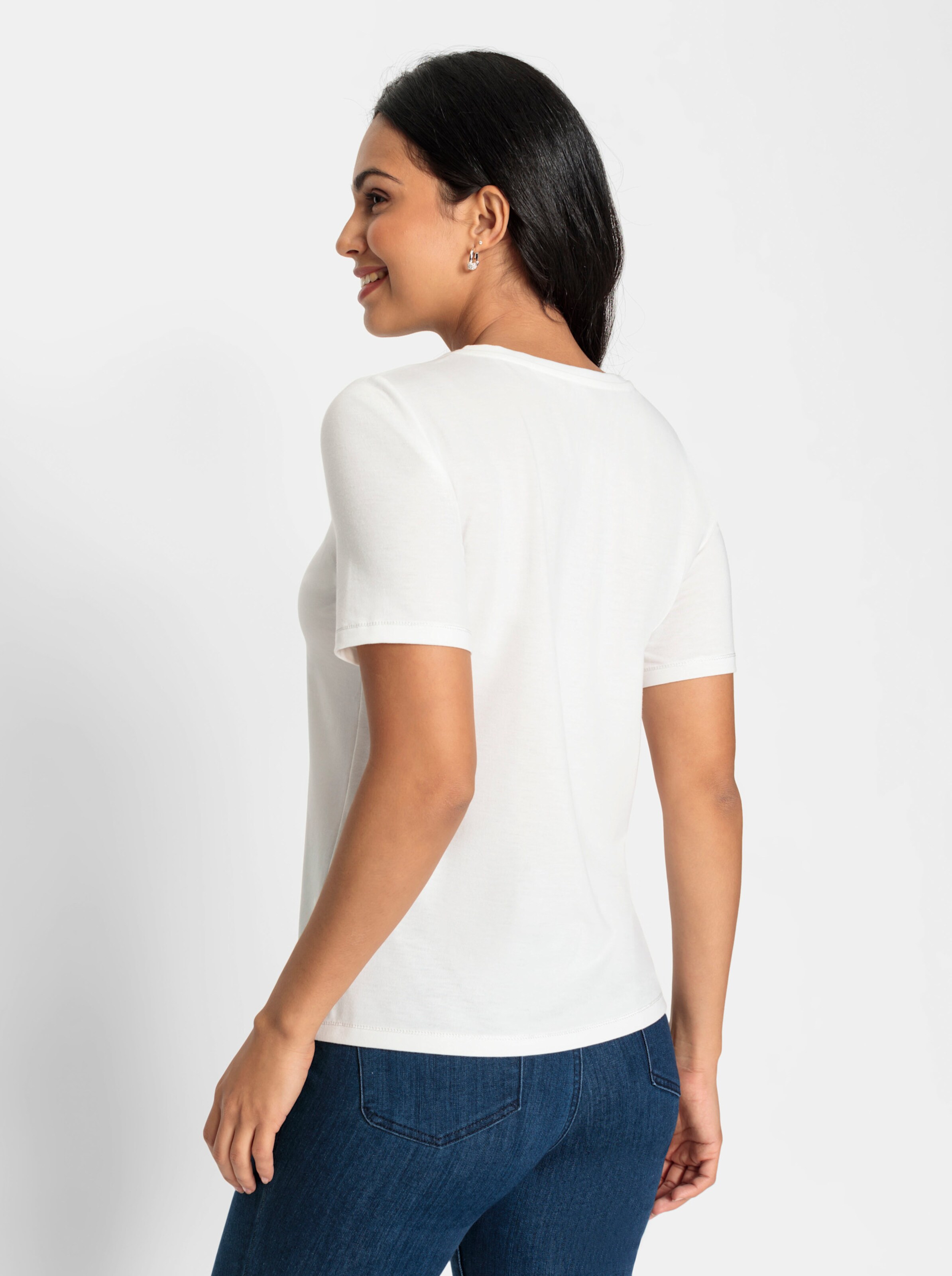 Shirt in ecru-bedruckt