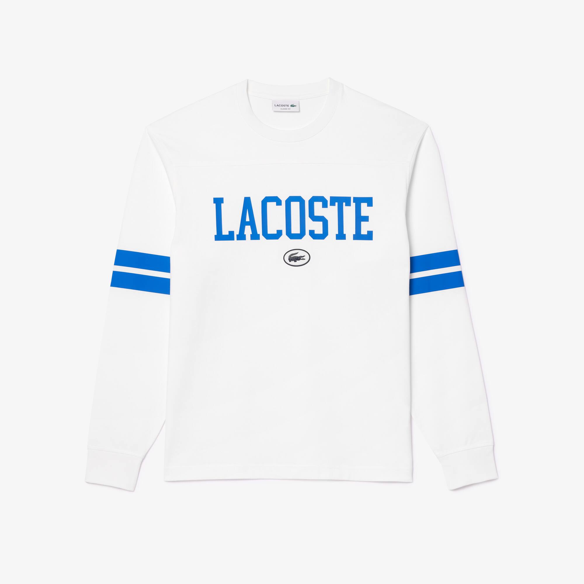 T-shirt manches longues avec print et badge T-Shirts - Blanc - Lacoste - Homme