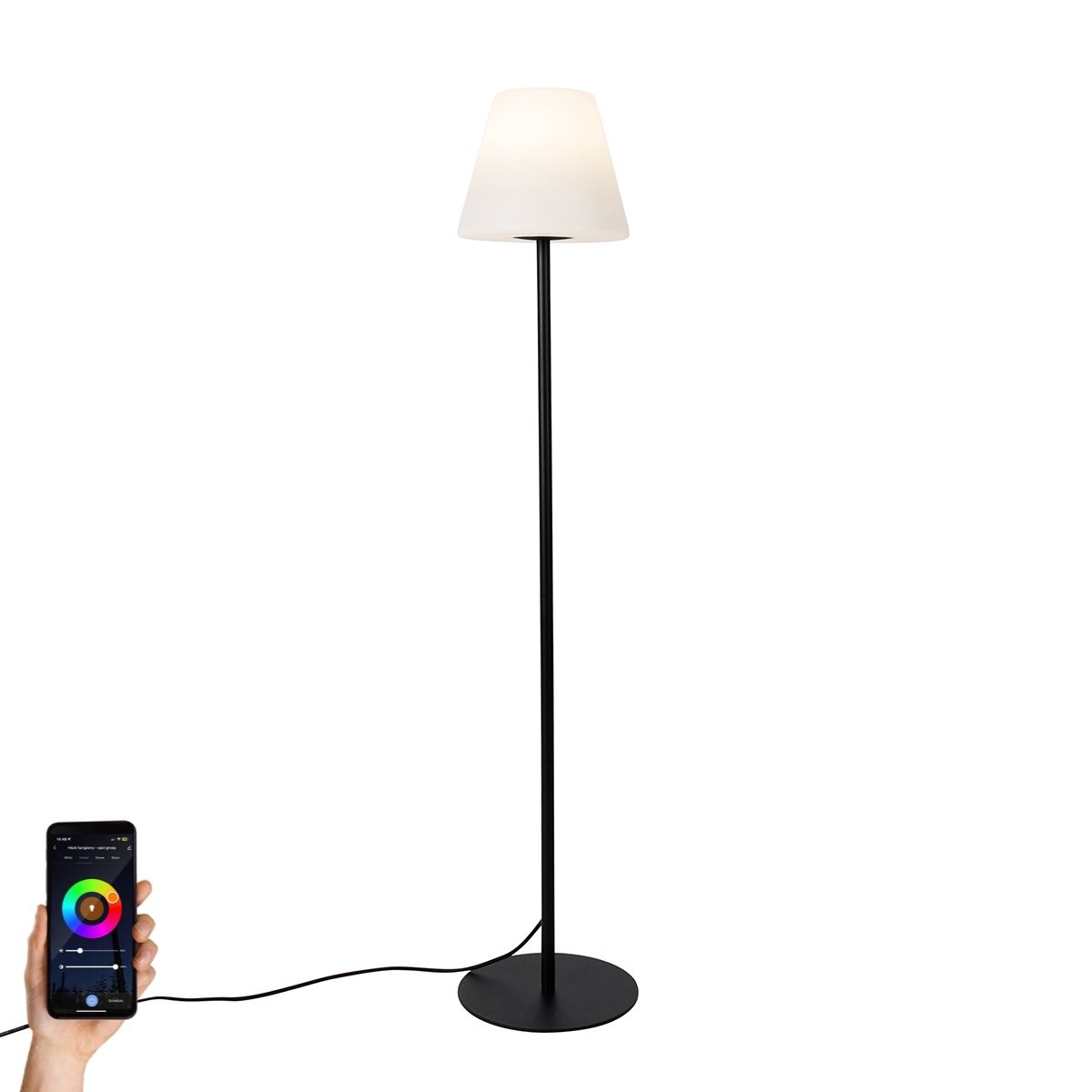 Smart buiten vloerlamp zwart incl. Wifi A60 - Virginia