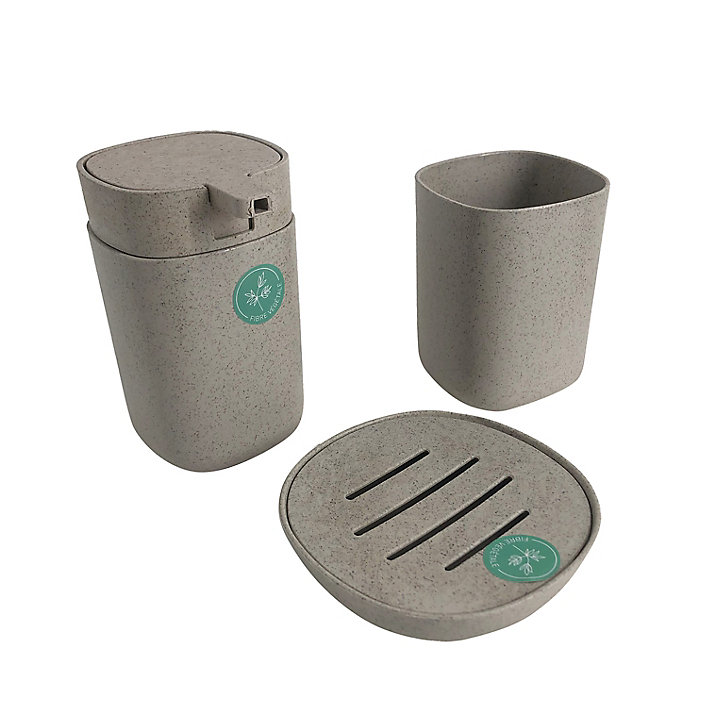 Lot de 3 accessoires de salle de bains Norasia Kia beige