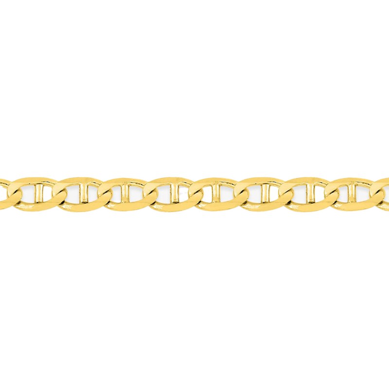 Bracelet Mixte 18 cm - Gourmette Marine - Or 18 Carats - Largeur 2.4 mm