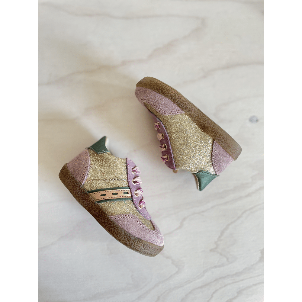 Falcotto - Stapschoentje - Glitter Suede Platinum Pink