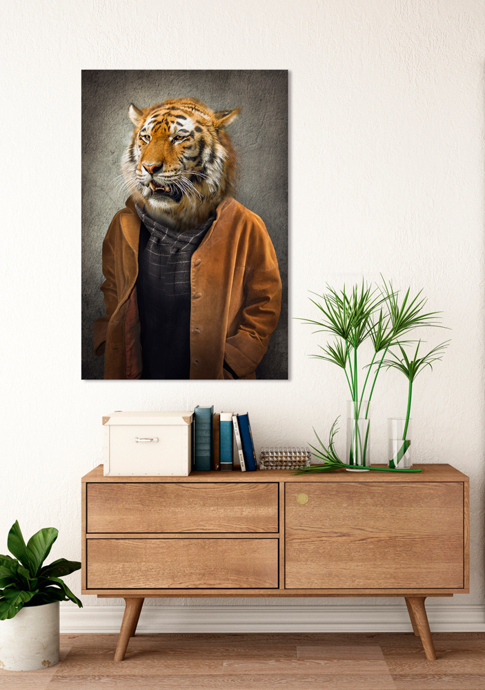Akustikbild TIGER IM MANTEL 80x120cm, 7kg
