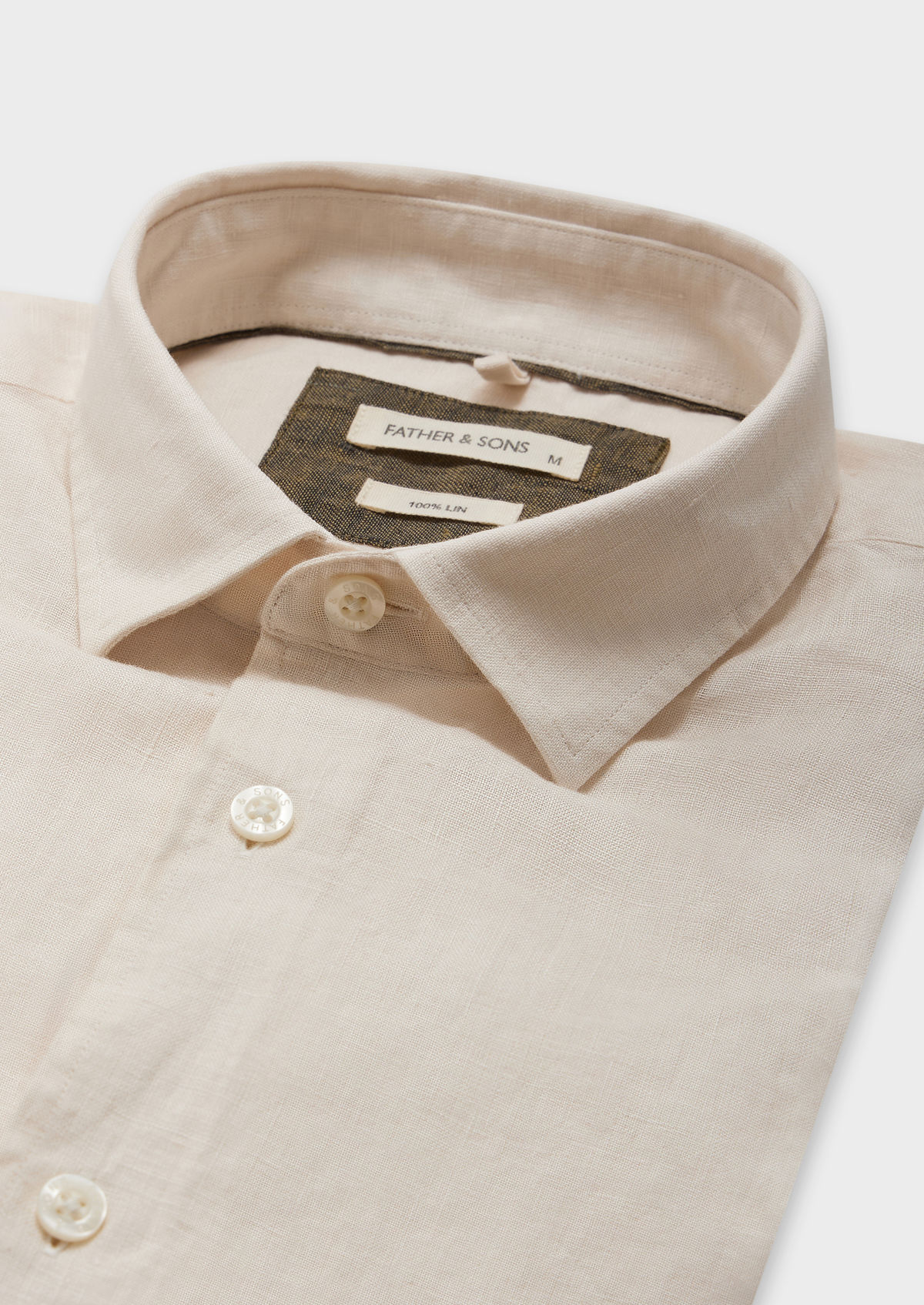 Chemise sport Slim en lin uni sable