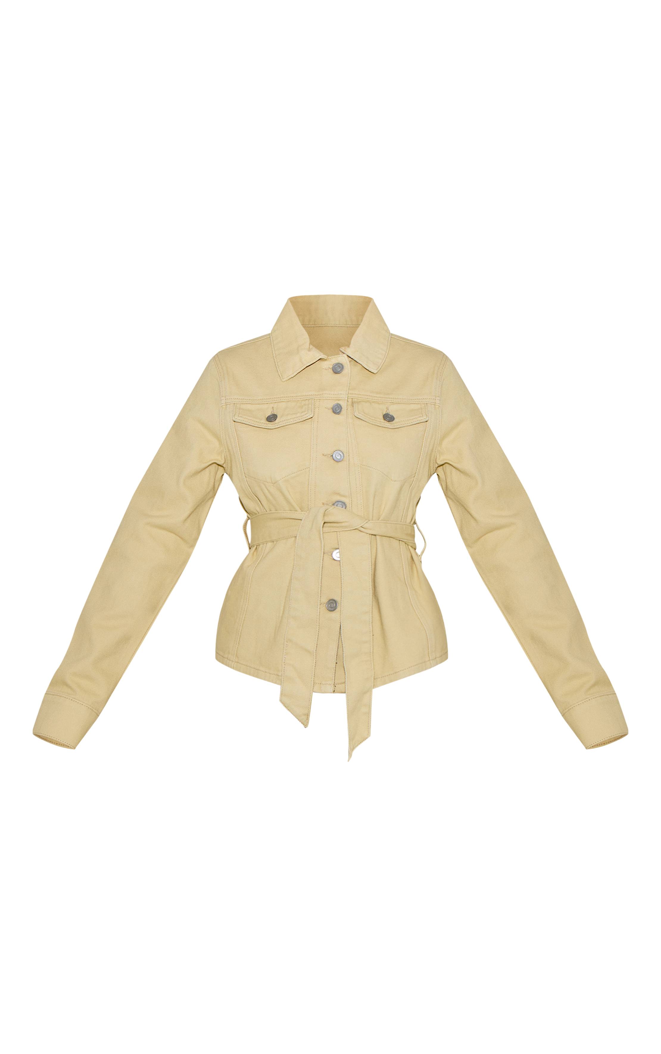 Butter Yellow Veste En Jean Ceinturée Taille Cintrée