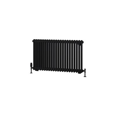 Eastbrook Rivassa 2 koloms radiator 100x60cm staal 1385W zwart mat