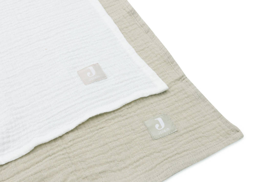 Hydrofiele Doek Large 115x115cm Olive Green/Ivory (2pack)
