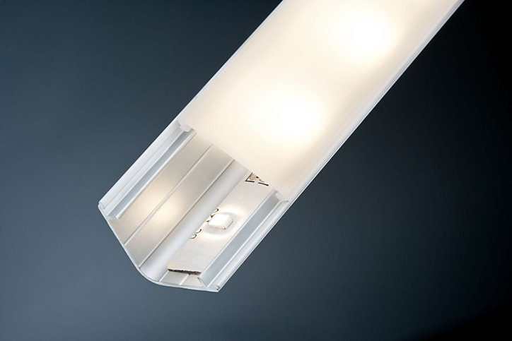 Profilé de strip LED Delta Paulmann IP20 Alu, Satiné L.1 m x P.2 cm x H.2 cm